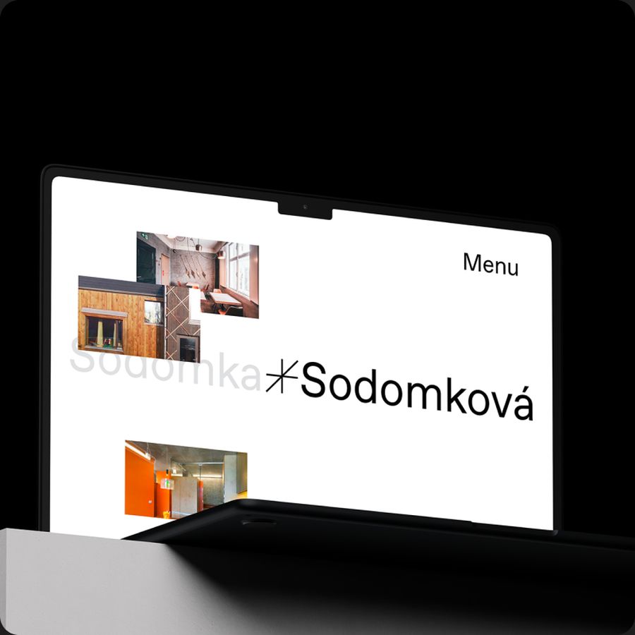 Web Sodomka + Sodomková Architekti na notebooku